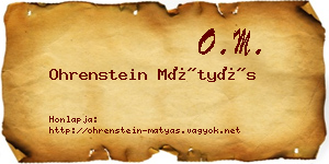 Ohrenstein Mátyás névjegykártya